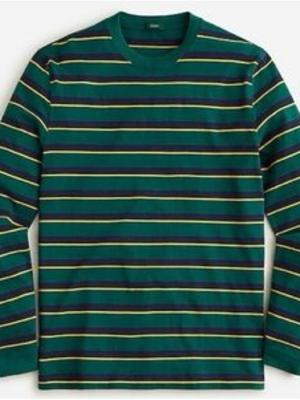 💜J.Crew Striped Long Sleeve Shirt – Green & Navy | Size M